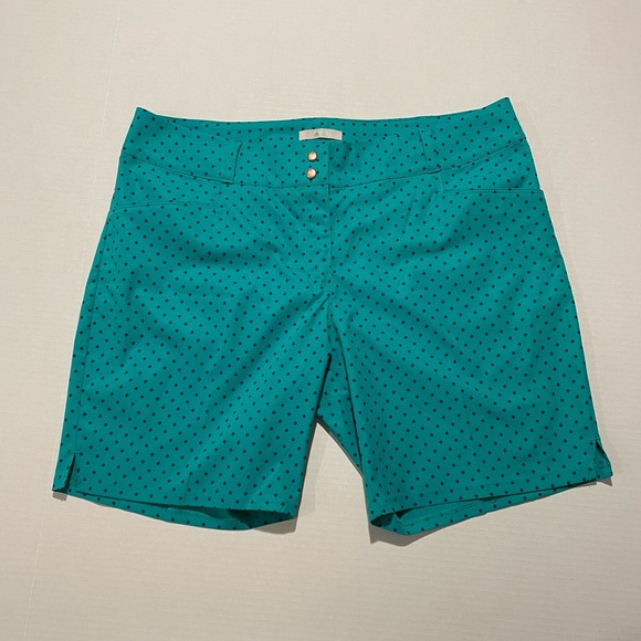 ADIDAS‎ Nordic Green Diamond Print Golf Athletic Shorts Women’s Size 10 - Picture 1 of 15